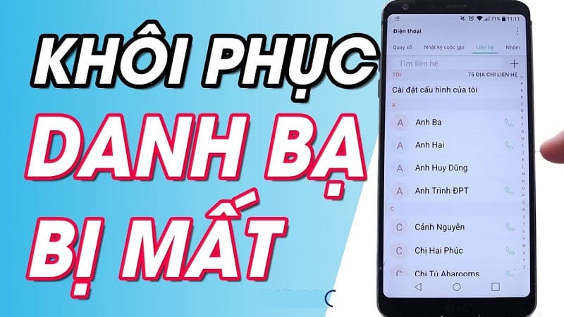 Khôi phục dữ liệu danh bạ điện thoại
